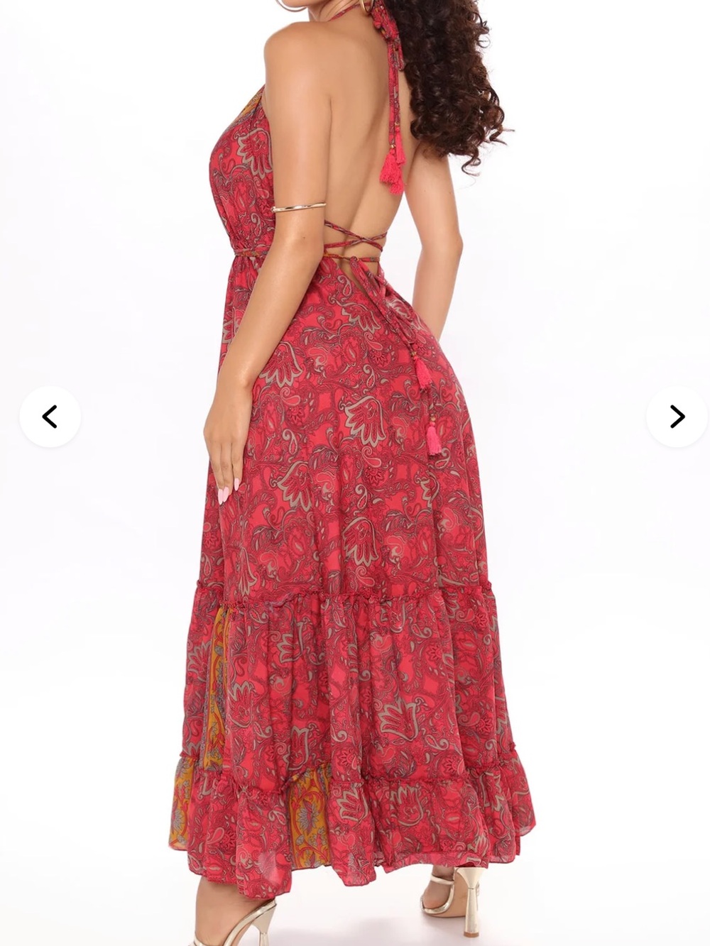 Fashion Nova Brunch in Bali Bohemian Pink Paisley Maxi Dress - Picture 3 of 7